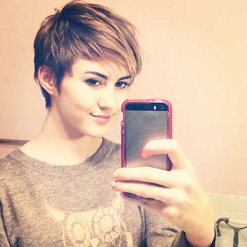 Stylish Pixie Long Bangs Stylish Pixie Cut Long Bangs