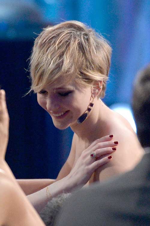 Jennifer Lawrence Long Pixie Hair Cut