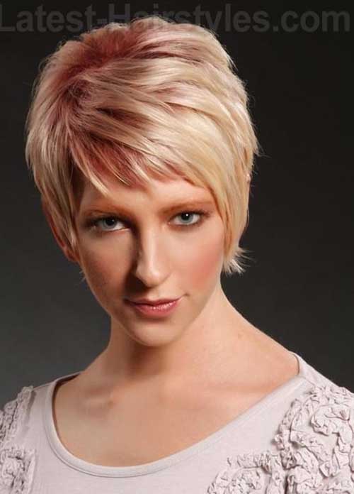 Pixie Hairstyle Pink Colored