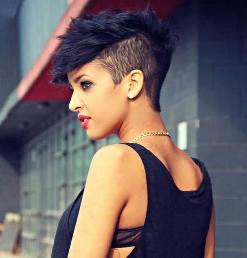 Shaved Dark Pixie Hair Shaved Dark Pixie Hairstyles
