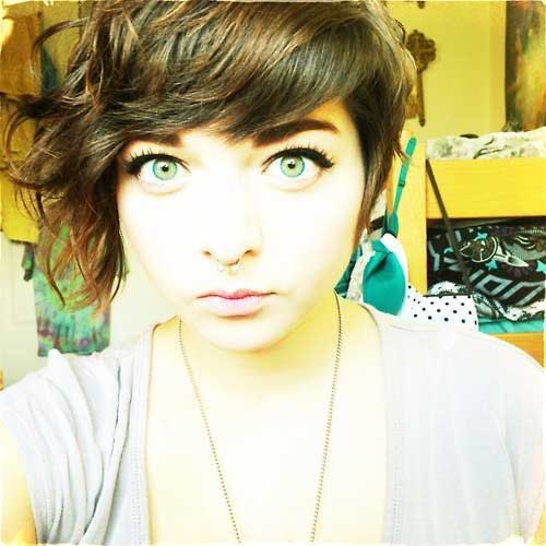 Curly Asymmetrical Pixie