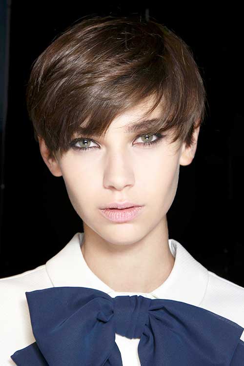 Brunette Pixie Cut