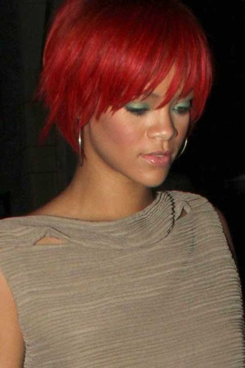 Rihanna Red Pixie Bob Cut