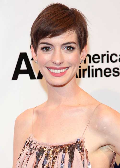 Anne Hathaway Casual Pixie Hairstyles