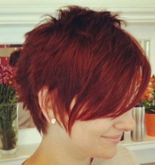 Best Red Pixie Cut with Long Bangs
