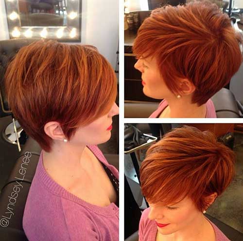 Trendy Copper Red Pixie Hair Cuts
