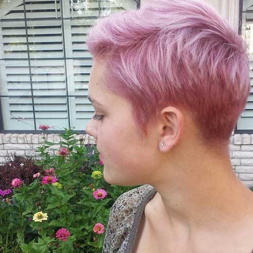 Pink Pixie Cut Hairstyle