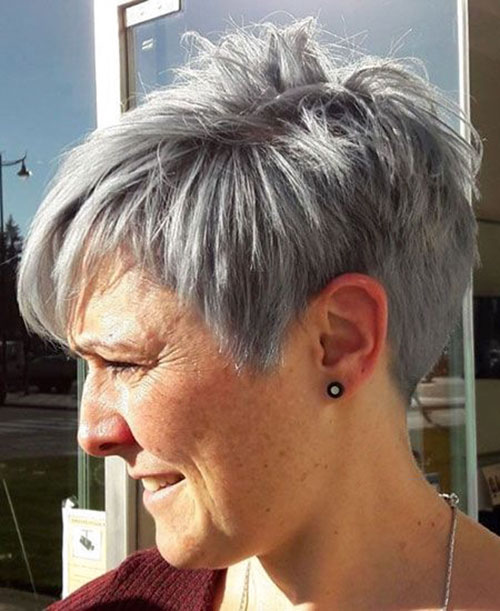 Pixie Cut Grey Hair